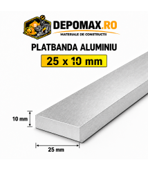 Platbanda aluminiu 25 x 10 mm, 6 metri (EN-AW 6060) Platbanda aluminiu 25 x 10 mm, 6 metri (EN-AW 6060)